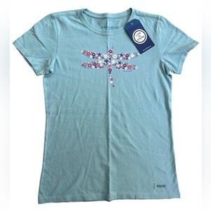 Life Is Good Women's turquoise Dragonfly Tee NWT